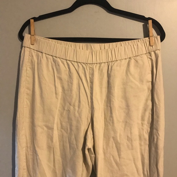 J.jill cream wide legged linen pants size medium - Picture 2 of 6